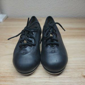 Capezio Tele Tone Tap Shoes Shoe Lace Black Size 12W Kids CG55C RN#63356